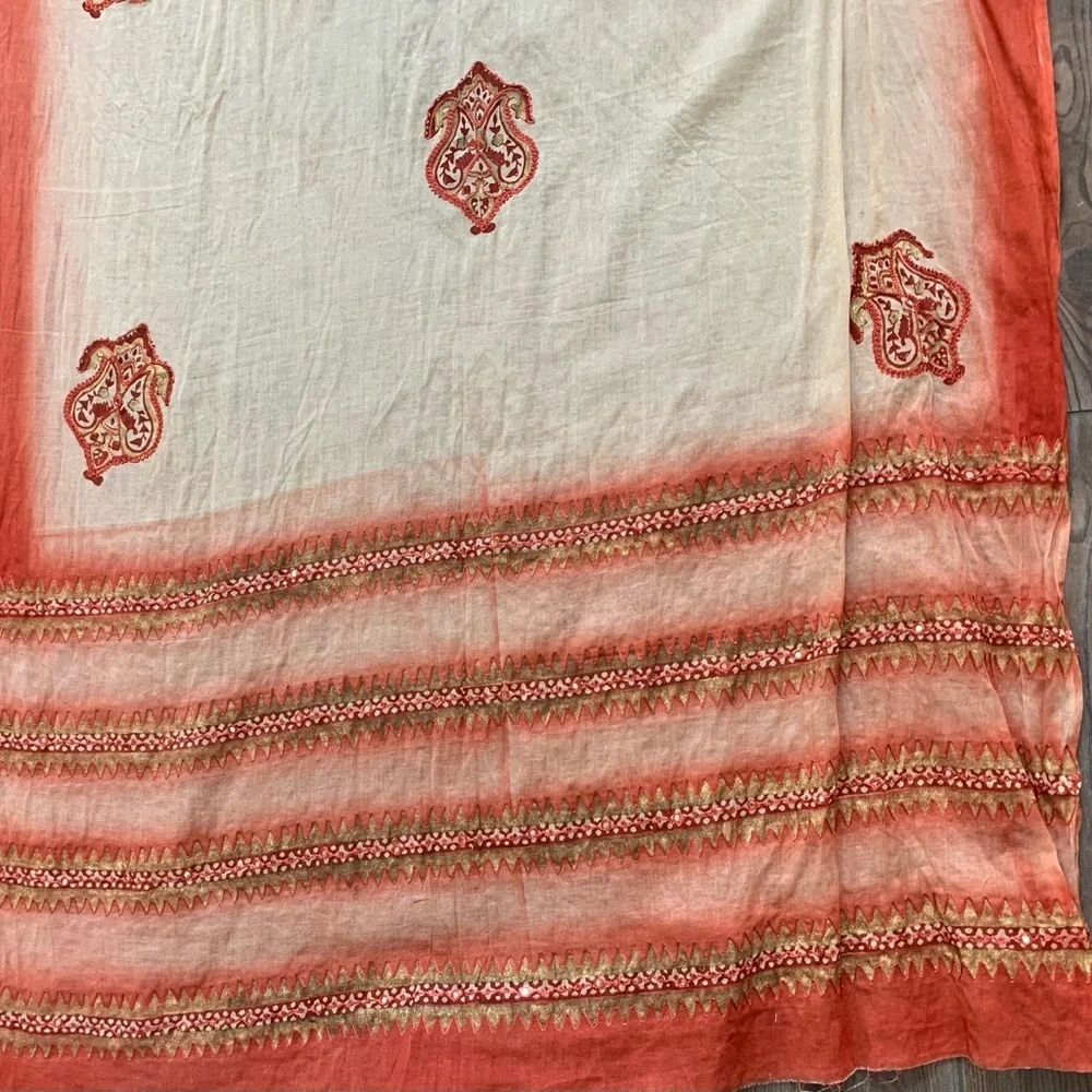 Orange and Cream Patterned scarf